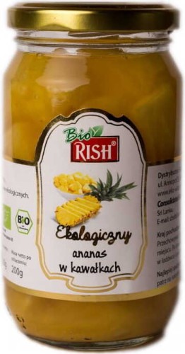 Stukjes ananas in ananassap BIO 350 g / 200 g Rish