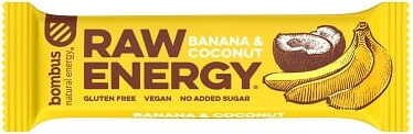 Baton RAW ENERGY banan kokos bezglutenowy 50 g Bombus