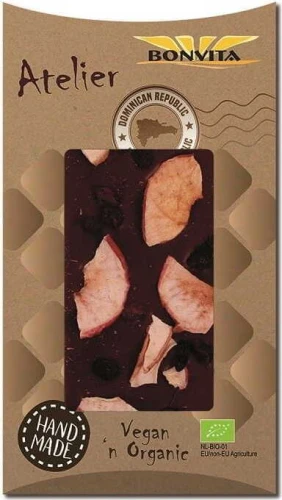 Glutenfreie Schokolade mit Rosinen und Apfelchips BIO 90 g - BONVITA