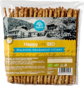 Spelt and buckwheat sticks with sesame BIO 120 g Happylife