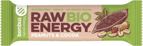 RAW ENERGY BIO reep met pinda-cacao glutenvrij 50 g Bombus