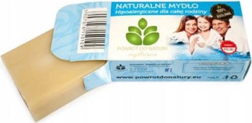 Echte grijze hypoallergene zeep voor het hele gezin 100% plantaardig 100g Mydlarnia Terug naar de natuur