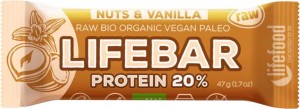 BAR PROTEIN VANILLA NUTS RAW BIO 47 g - LIFEFOOD