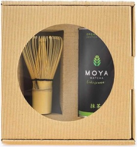 Herbata zielona zestaw matcha w proszku codzienna BIO 30 g + miotełka bambusowa chasen - Moya Matcha