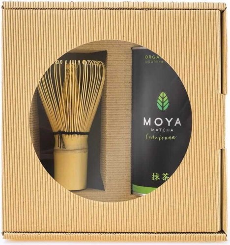 Service de thé vert de poudre de matcha tous les jours BIO 30 g + miotełka bambusowa chasen - Moya Matcha
