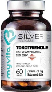 Tokotrienole opatentowany kompleks Delta Gold z annato 50mg 60 kapsułek MyVita Silver Pure