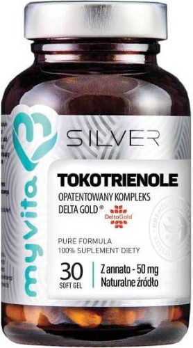 Tocotriénols Complexe breveté Delta Gold avec rocou 50 mg 30 gélules comprimés MyVita Silver Pure