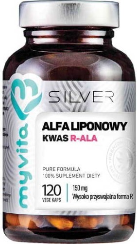 Alpha Lipoic Acid R-ALA 150mg highly absorbable form R 120 capsules MyVita Silver Pure