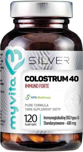 Colostrum 40 Immuno forte IG type G standardized 400mg 120 capsules MyVita Silver Pure