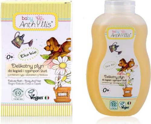 Szampon i płyn do kąpieli 2w1 proteiny ryżu i ekstrakt z hibiskusa 400 ml - Baby Anthyllis