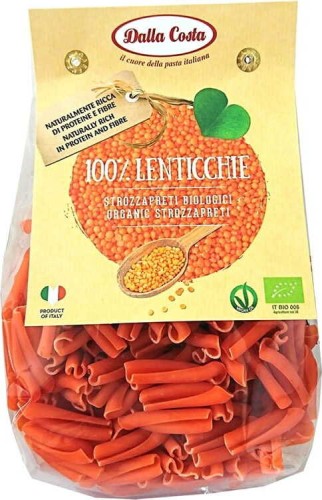 PASTA (RED LENTIL) STROZZAPRETI GLUTEN-FREE BIO 250 g - DALLA COSTA