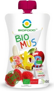 RASPBERRY-BANANA-APPLE MOUSSE BIO 90 g - BIO FOOD