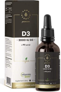 Vitamine D3 D-3 2000 IE vloeistof 50 ml 90 porties Aura Herbals Premium