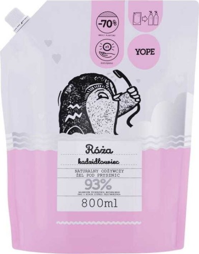 Natural Regenerating Shower Gel Rose and Frankincense Refill 800ml Yope
