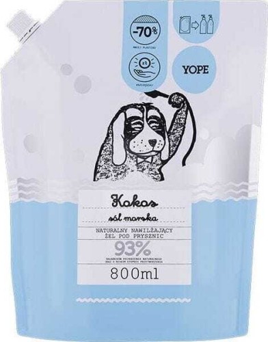 Natuurlijke kokosnoot douchegel en zeezout Navulling 800ml Yope