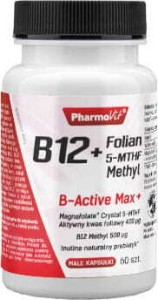 Vitamin B12 + Folate 5-MTHF Methyl 500μg B-Active Max + 60 capsules PharmoVit