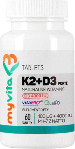 Witamina K2 + D3 forte D-3 4000IU i K2 100µg 60 tabletek MyVita