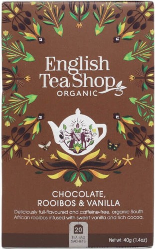 Herbatka ziołowa rooibos z ziarnami kakaowca i laską wanilii 20x2g BIO 40 g English Tea Shop