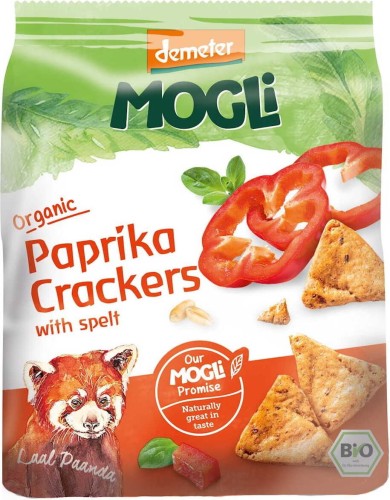 CRACKERS D'ÉPELLEMENT AUX POIVRONS, TOMATES ET ORIGAN BIO 80 g - MOGLI
