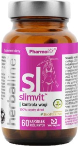 Slimvit kontrola wagi z dodatkiem BioPerine 60 kapsułek Vcaps PharmoVit Herballine