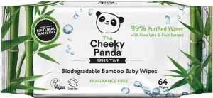MOISTURIZED BAMBOO WIPES FOR BABIES 64 PCS - CHEEKY PANDA