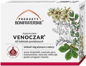 Venoczar naturalna ulga dla nóg 60 tabletek powlekanych Produkty Bonifraterskie