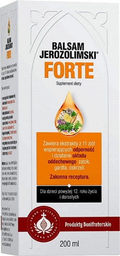 Jerusalem Forte Balsam Extracts 11 herbs 200 ml Produkty Bonifraterskie