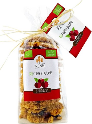 CIASTKA JAGLANE Z ŻURAWINĄ BEZGLUTENOWE BIO 150 g - IRENKI