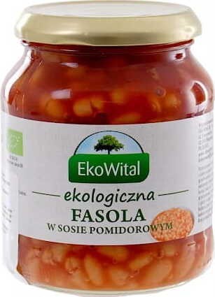 Fasola biała w sosie pomidorowym BIO 360 g Ekowital