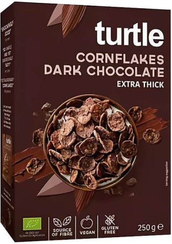 Flocons de maïs enrobés de chocolat noir sans gluten Bio 250 g - Turtle