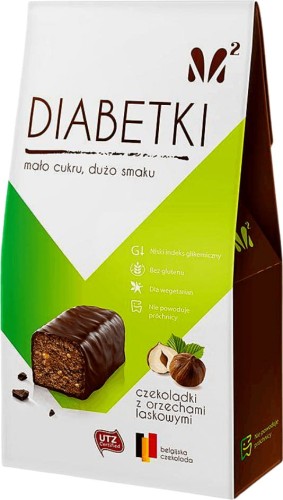Czekoladki Diabetki orzech laskowy bez cukru 100 g Ekowital