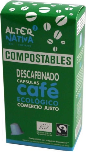 ARABICA FAIR TRADE BIO DECAFFEINE KOFFIE 10 CAPSULES VOOR NESPRESSO - ALTERNATIVA