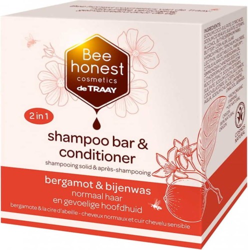 2in1 SHAMPOO AND CONDITIONER FOR NORMAL AND SENSITIVE SKIN HAIR IN ANKLE BERGAMOT AND ECO BEE WAX 80 g - BEE HONEST