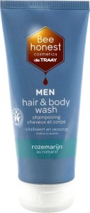 2in1 SHAMPOO EN DOUCHE GEL VOOR HEREN ROZEMARIJN EN ECO HONING 200 ml - BEE HONEST
