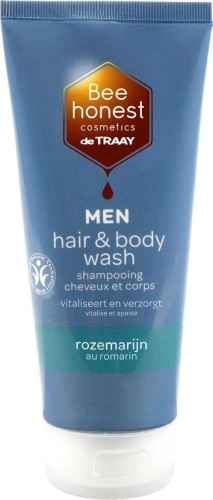 2in1 SHAMPOO EN DOUCHE GEL VOOR HEREN ROZEMARIJN EN ECO HONING 200 ml - BEE HONEST