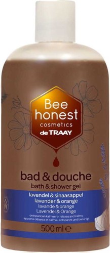 DOUCHE- EN BADGEL ONTSPANNENDE LAVENDEL EN ECO ORANJE 500 ml - BEE HONEST