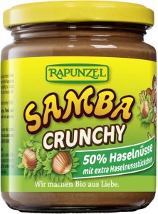 NOTEN- EN CHOCOLADECRME MET HAZELNOOTSTUKJES SAMBA BIO 250 g - RAPUNZEL