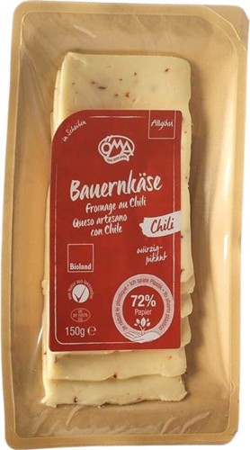 CHILI KAAS BIO PLAKJES (50% VET IN DROGE MATERIAAL) 150 g - OMA
