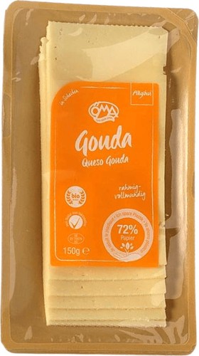 GOUDA KAAS BIO PLAKJES (48% VET IN DROGE MATERIAAL) 150 g - OMA