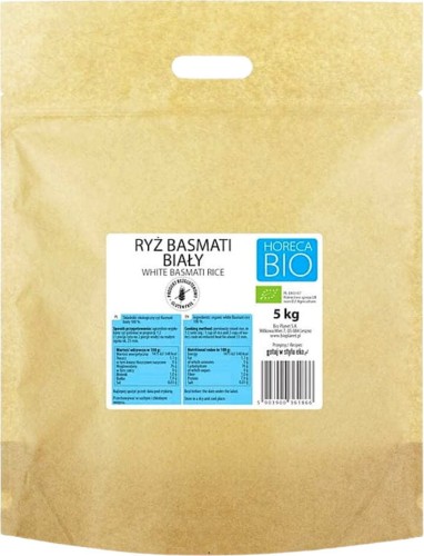 RYŻ BASMATI BIAŁY BEZGLUTENOWY BIO 5 kg - HORECA
