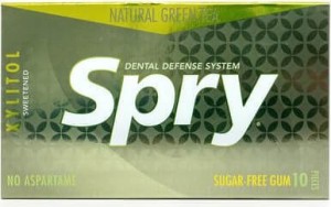 KAUWGOM MET XYLITOL GROENE THEE SMAAK GLUTENVRIJ 10 STUKS (12 g) - SPRY