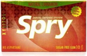 KAUWGOM MET XYLITOL MET KANEEL SMAAK GLUTENVRIJ 10 STUKS (12 g) - SPRY