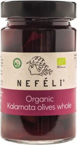 OLIWKI CZARNE KALAMATA Z PESTKĄ W ZALEWIE BIO 300 g – NEFELI