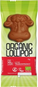 Lolly met aardbeiensmaak GLUTENVRIJ BIO 15 g - CACAO