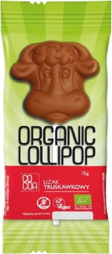 Lolly met aardbeiensmaak GLUTENVRIJ BIO 15 g - CACAO