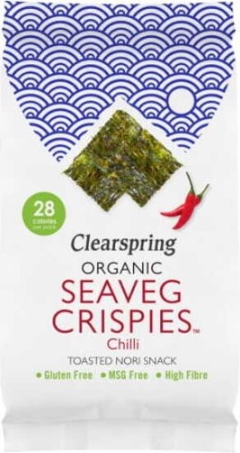 Zeewierchips met chilismaak Seaveg glutenvrij BIO 4 g Clearspring