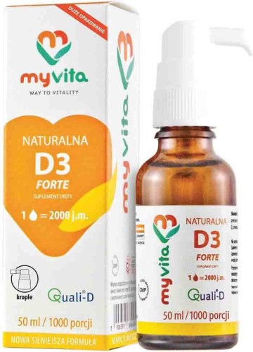 Vitamine D3 D-3 forte vloeistof 2000 IE 50 ml MyVita druppels