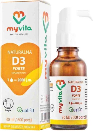 Vitamine D3 D-3 naturelle 2000IU 600 gouttes 30ml MyVita