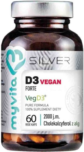 Vitamin D3 D-3 VegD3 Vegan Forte 2000 IU 60 capsules 30 g MyVita Silver Pure