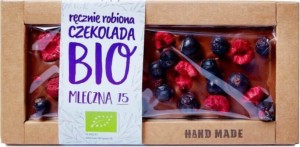 Melkchocolade met zwarte bessen en frambozen BIO 53 g - Staropolska Confectionery